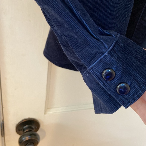Like new navy blue Corduroy Button-Up Shirt or Shacket 🫐 - Picture 4 of 11